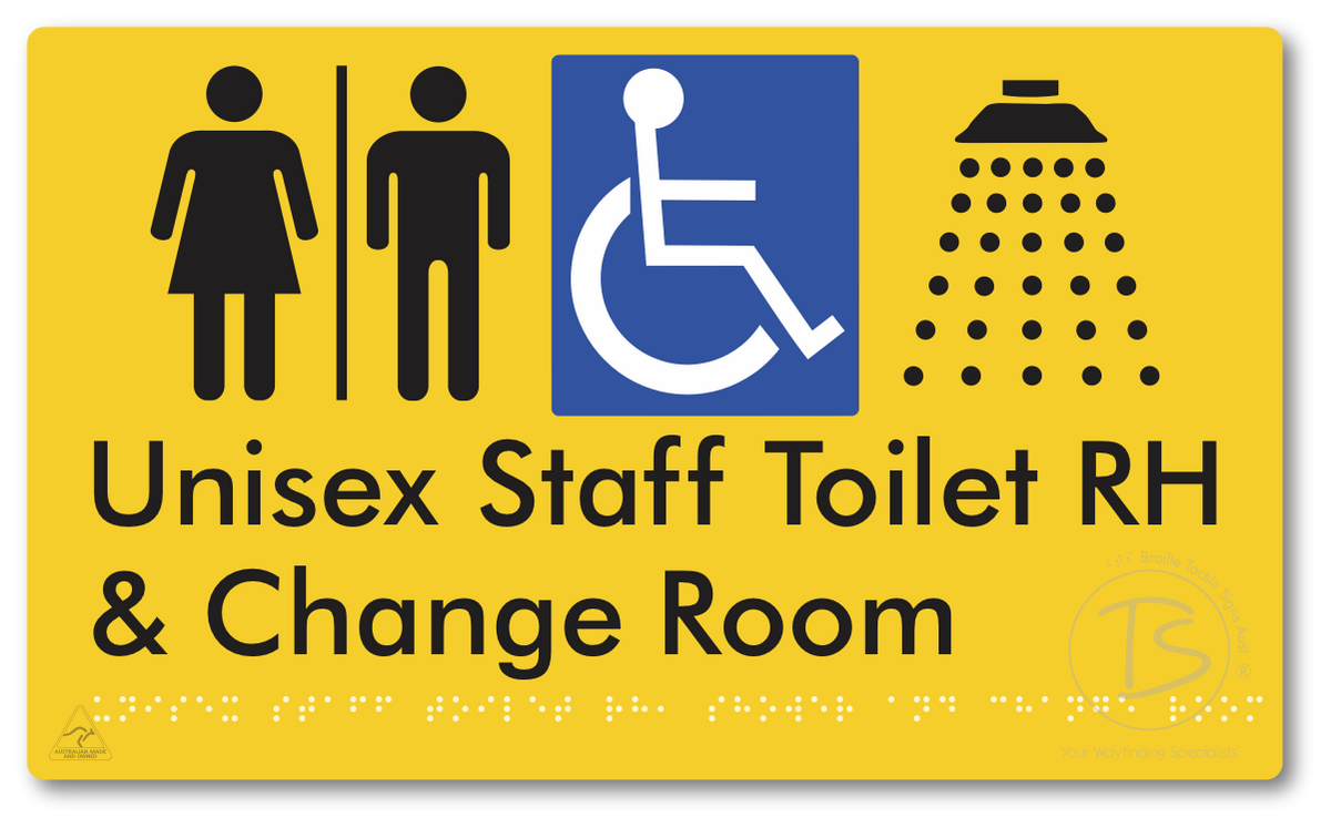 Unisex Staff Accessible Toilet LH or RH, Shower & Change Room with Air Lock