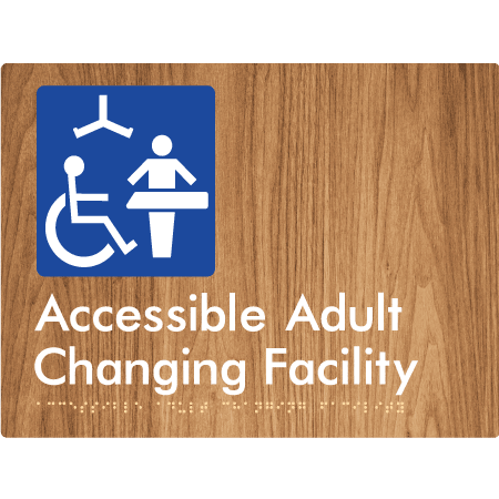 Braille Sign Accessible Adult Changing Facility - Braille Tactile Signs (Aust) - BTS393-wdg - Fully Custom Signs - Fast Shipping - High Quality - Australian Made &amp; Owned