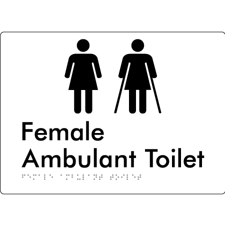 Female Ambulant Toilet - Braille Tactile Signs Aust.