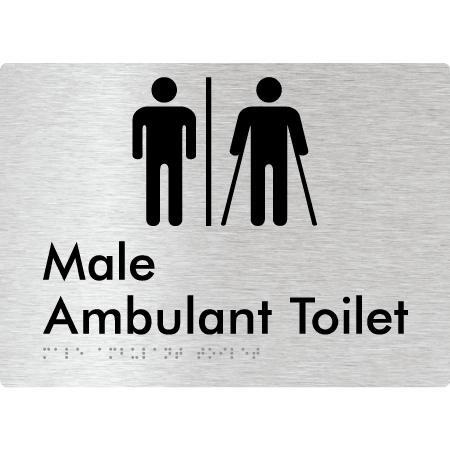 Braille Sign Male Ambulant Toilet with Air Lock - Braille Tactile Signs (Aust) - BTS396-AL-aliB - Fully Custom Signs - Fast Shipping - High Quality - Australian Made &amp; Owned