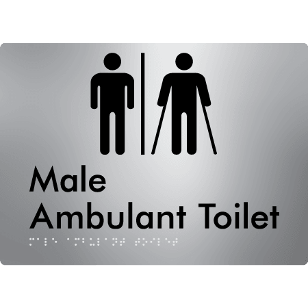 Braille Sign Male Ambulant Toilet with Air Lock - Braille Tactile Signs (Aust) - BTS396-AL-aliS - Fully Custom Signs - Fast Shipping - High Quality - Australian Made &amp; Owned