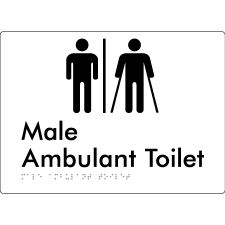 Male Ambulant Toilet with Airlock - Braille Tactile Signs Aust.