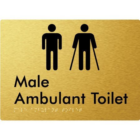 Braille Sign Male Ambulant Toilet - Braille Tactile Signs (Aust) - BTS396-aliG - Fully Custom Signs - Fast Shipping - High Quality - Australian Made &amp; Owned
