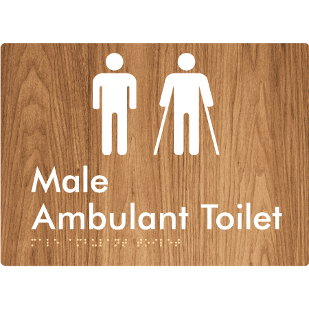 Braille Sign Male Ambulant Toilet - Braille Tactile Signs (Aust) - BTS396-wdg - Fully Custom Signs - Fast Shipping - High Quality - Australian Made &amp; Owned