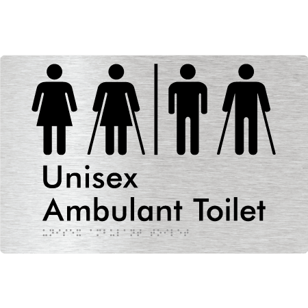 Braille Sign Unisex Ambulant Toilet with Air Lock - Braille Tactile Signs (Aust) - BTS397-AL-aliB - Fully Custom Signs - Fast Shipping - High Quality - Australian Made &amp; Owned