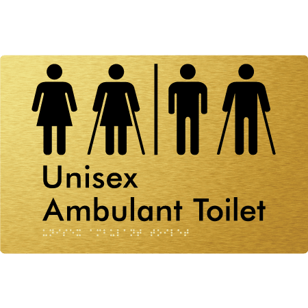 Braille Sign Unisex Ambulant Toilet with Air Lock - Braille Tactile Signs (Aust) - BTS397-AL-aliG - Fully Custom Signs - Fast Shipping - High Quality - Australian Made &amp; Owned