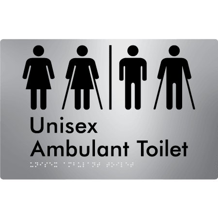 Braille Sign Unisex Ambulant Toilet with Air Lock - Braille Tactile Signs (Aust) - BTS397-AL-aliS - Fully Custom Signs - Fast Shipping - High Quality - Australian Made &amp; Owned