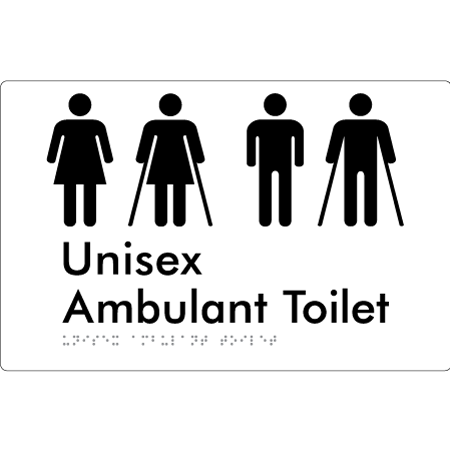 Unisex Ambulant Toilet - Braille Tactile Signs Aust.