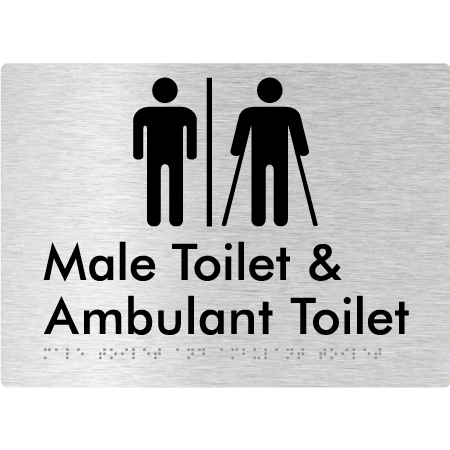 Braille Sign Male Toilet & Ambulant Toilet with Air Lock - Braille Tactile Signs (Aust) - BTS403-AL-aliB - Fully Custom Signs - Fast Shipping - High Quality - Australian Made &amp; Owned