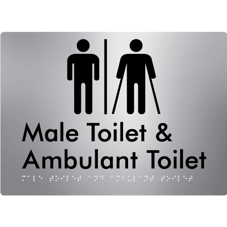 Braille Sign Male Toilet & Ambulant Toilet with Air Lock - Braille Tactile Signs (Aust) - BTS403-AL-aliS - Fully Custom Signs - Fast Shipping - High Quality - Australian Made &amp; Owned