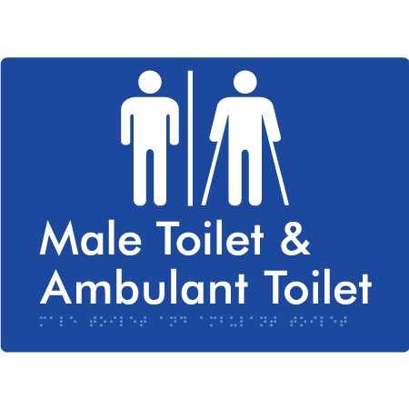 Braille Sign Male Toilet & Ambulant Toilet with Air Lock - Braille Tactile Signs (Aust) - BTS403-AL-blu - Fully Custom Signs - Fast Shipping - High Quality - Australian Made &amp; Owned