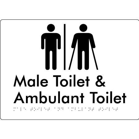 Male Toilet & Ambulant Toilet with Air Lock - Braille Tactile Signs Aust.
