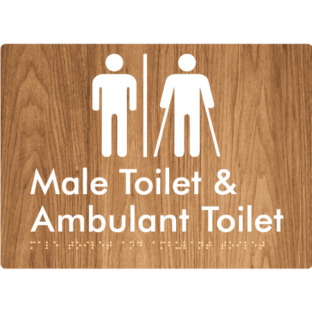Braille Sign Male Toilet & Ambulant Toilet with Air Lock - Braille Tactile Signs (Aust) - BTS403-AL-wdg - Fully Custom Signs - Fast Shipping - High Quality - Australian Made &amp; Owned