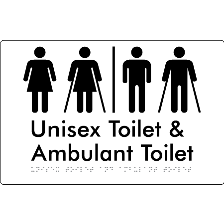 Unisex Toilet & Ambulant Toilet with Air Lock - Braille Tactile Signs Aust.