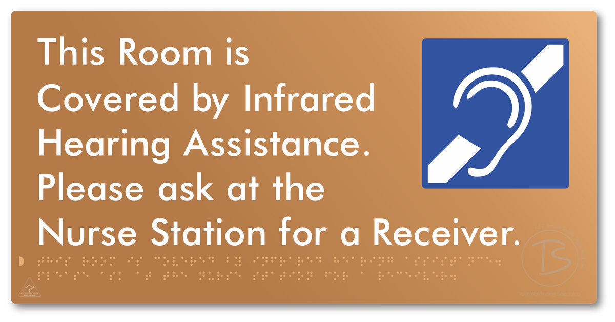 This Room Is Covered by Infrared Hearing Assistance. Please Ask At The Nurse Station For A Receiver.