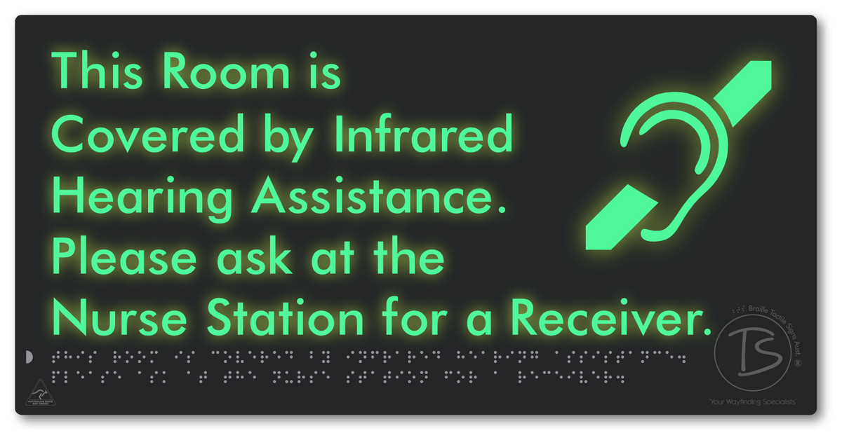This Room Is Covered by Infrared Hearing Assistance. Please Ask At The Nurse Station For A Receiver.