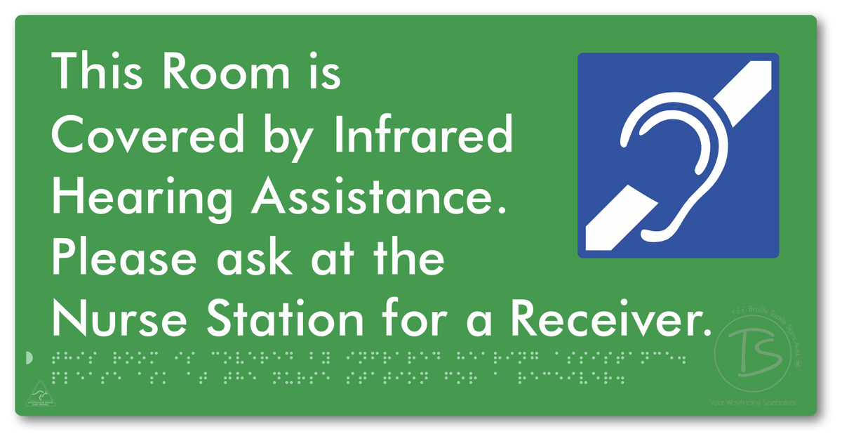 This Room Is Covered by Infrared Hearing Assistance. Please Ask At The Nurse Station For A Receiver.