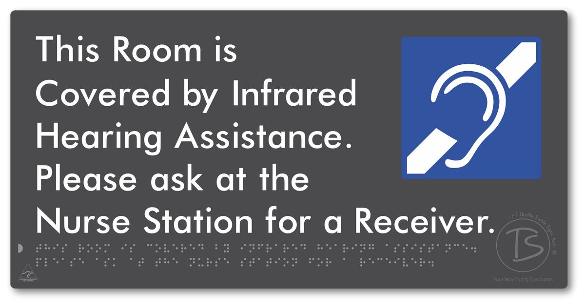 This Room Is Covered by Infrared Hearing Assistance. Please Ask At The Nurse Station For A Receiver.