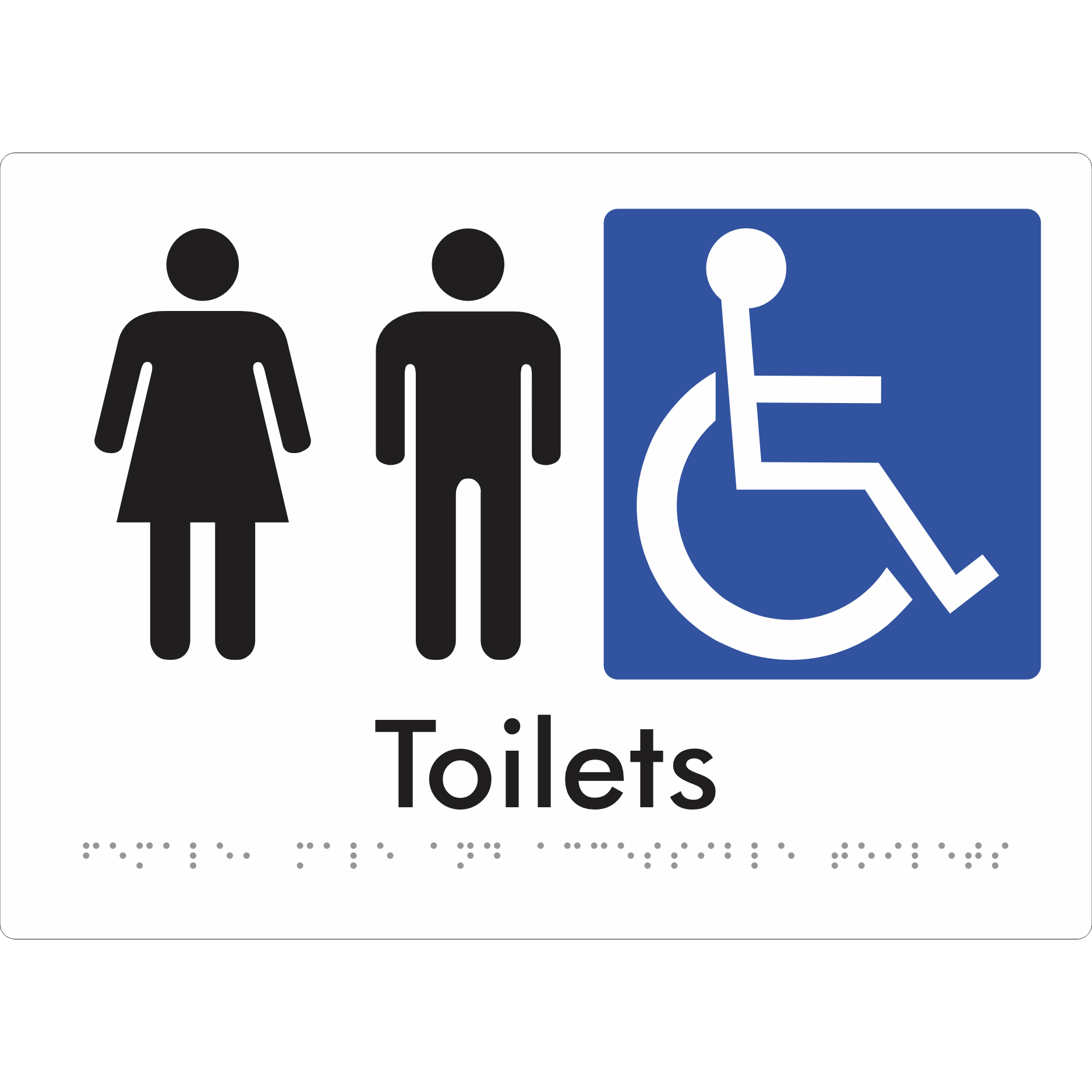 Female, Male & Accessible Toilets - Braille Tactile Signs Aust.