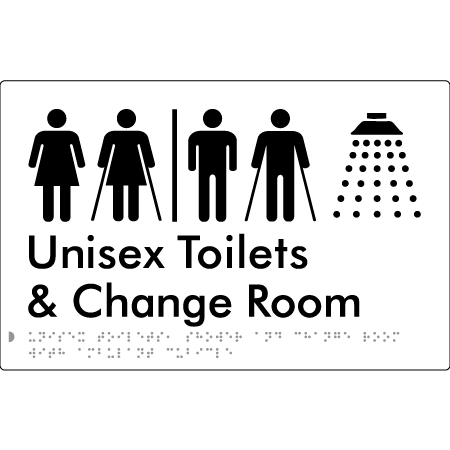 Unisex Ambulant Toilets, Shower & Change Room with Air Lock - Braille Tactile Signs Aust.