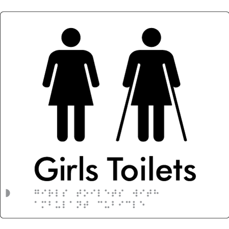 Girls Toilets with Ambulant Cubicle - Braille Tactile Signs Aust.
