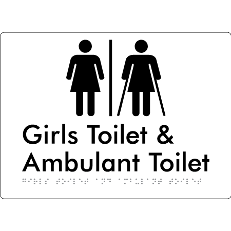 Girls Toilet & Ambulant Toilet with Air Lock - Braille Tactile Signs Aust.
