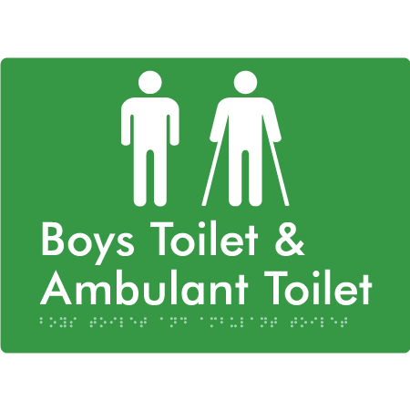 Boys Toilet & Ambulant Toilet - Braille Tactile Signs Aust.