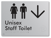 Unisex Staff Toilet with Large Directional Arrow - Braille Tactile Signs Aust.