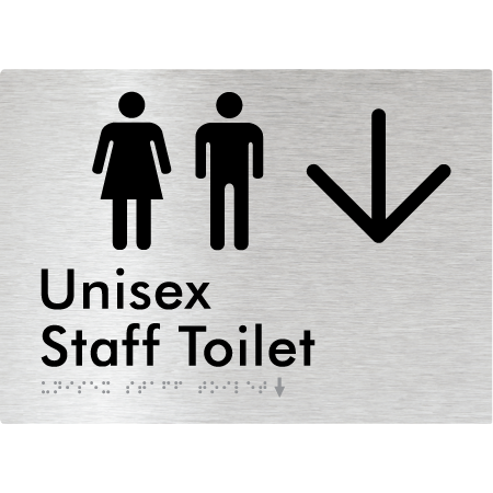 Unisex Staff Toilet w/ Large Arrow: - Braille Tactile Signs Aust.