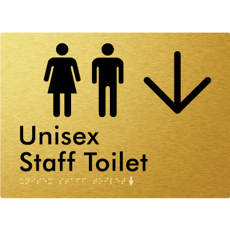 Unisex Staff Toilet w/ Large Arrow: - Braille Tactile Signs Aust.