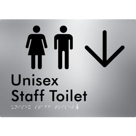 Unisex Staff Toilet w/ Large Arrow: - Braille Tactile Signs Aust.