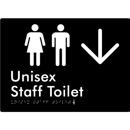 Unisex Staff Toilet w/ Large Arrow: - Braille Tactile Signs Aust.