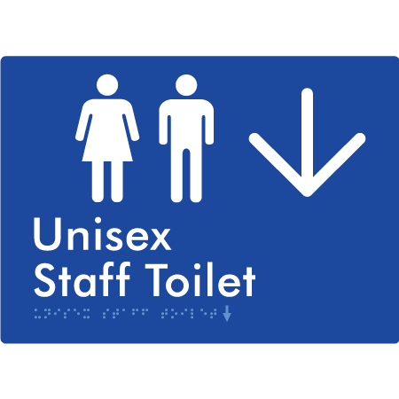 Unisex Staff Toilet w/ Large Arrow: - Braille Tactile Signs Aust.