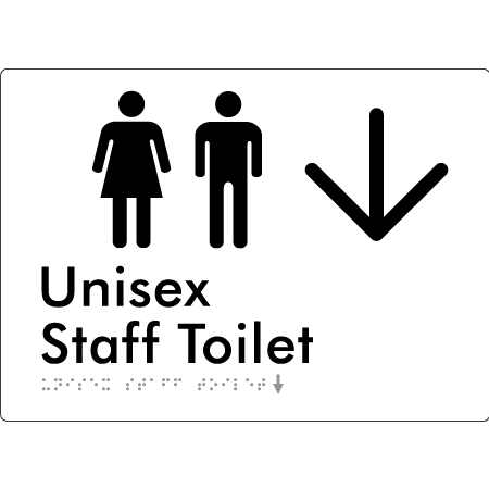 Unisex Staff Toilet w/ Large Arrow: - Braille Tactile Signs Aust.