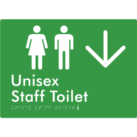 Unisex Staff Toilet w/ Large Arrow: - Braille Tactile Signs Aust.