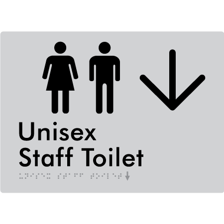 Unisex Staff Toilet w/ Large Arrow: - Braille Tactile Signs Aust.