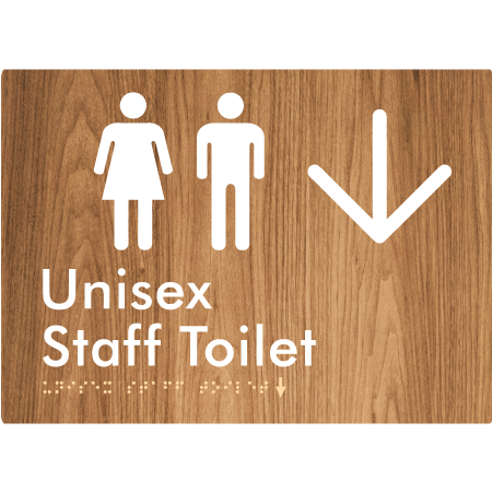 Unisex Staff Toilet w/ Large Arrow: - Braille Tactile Signs Aust.