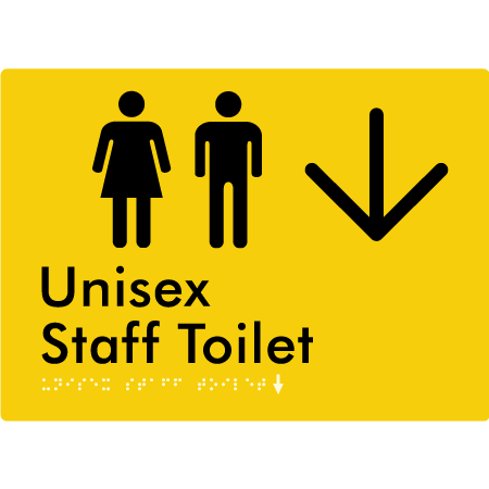 Unisex Staff Toilet w/ Large Arrow: - Braille Tactile Signs Aust.