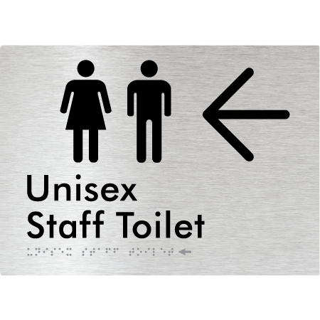 Unisex Staff Toilet w/ Large Arrow: - Braille Tactile Signs Aust.