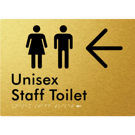 Unisex Staff Toilet w/ Large Arrow: - Braille Tactile Signs Aust.