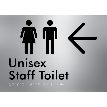 Unisex Staff Toilet w/ Large Arrow: - Braille Tactile Signs Aust.