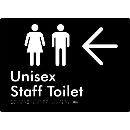 Unisex Staff Toilet w/ Large Arrow: - Braille Tactile Signs Aust.