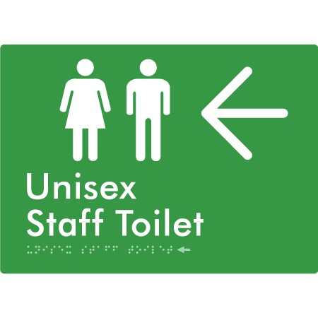 Unisex Staff Toilet w/ Large Arrow: - Braille Tactile Signs Aust.