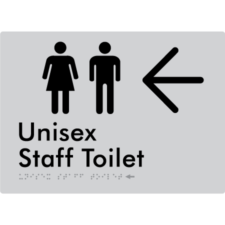 Unisex Staff Toilet w/ Large Arrow: - Braille Tactile Signs Aust.