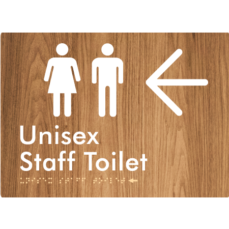 Unisex Staff Toilet w/ Large Arrow: - Braille Tactile Signs Aust.