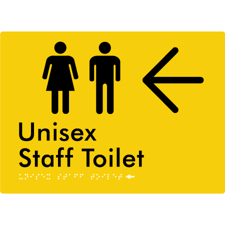 Unisex Staff Toilet w/ Large Arrow: - Braille Tactile Signs Aust.