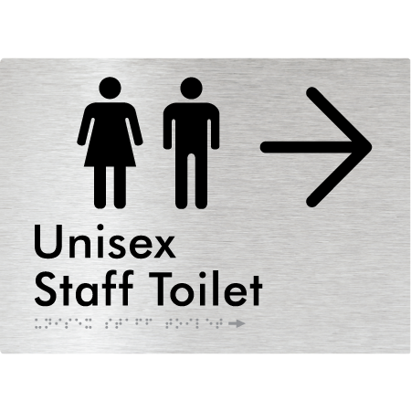 Unisex Staff Toilet w/ Large Arrow: - Braille Tactile Signs Aust.