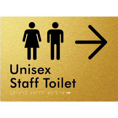 Unisex Staff Toilet w/ Large Arrow: - Braille Tactile Signs Aust.