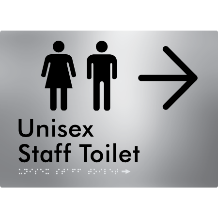 Unisex Staff Toilet w/ Large Arrow: - Braille Tactile Signs Aust.