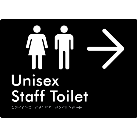 Unisex Staff Toilet w/ Large Arrow: - Braille Tactile Signs Aust.